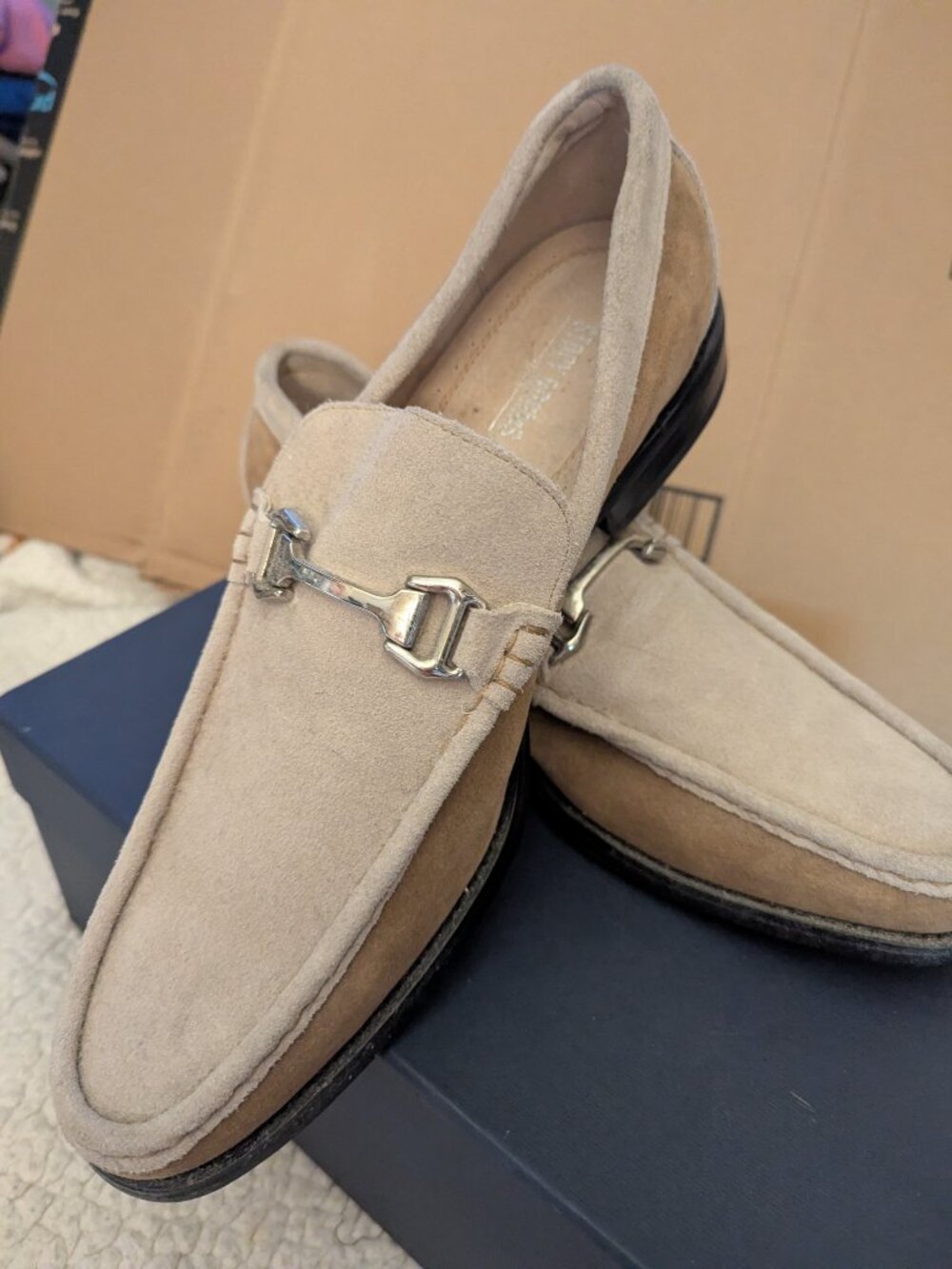 Stacy Adams Creme Loafers Dual colors size 10 Like New